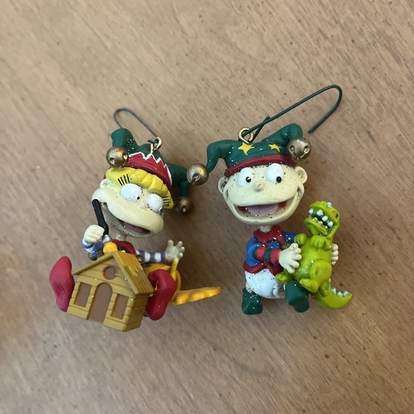 Nickelodeon Other - Nickelodeon Rugrats Angelica & Tommy Pickles Christmas Ornaments 1998